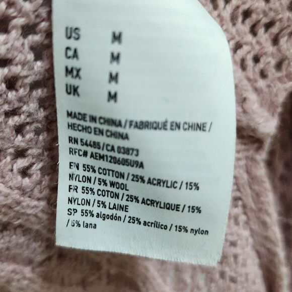 American Eagle Sweater Womens M Pink Ombre Wool Blend Soft Long Sleeve Pullover - Picture 9 of 10